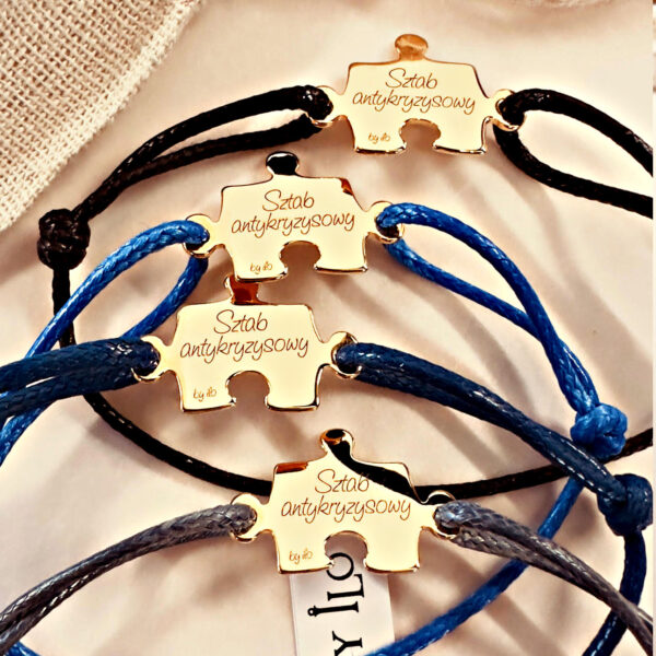 4 puzzle przylegające - bransoletki dla przyjaciół z Waszym grawerem